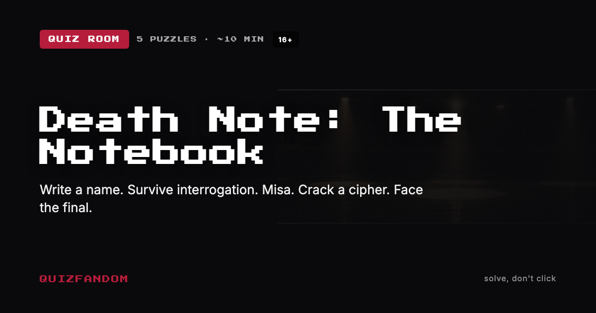 Death Note Quiz Game: The Notebook | QuizFandom